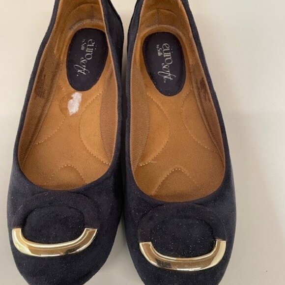Blue suede Eurosoft flats - Picture 1 of 1